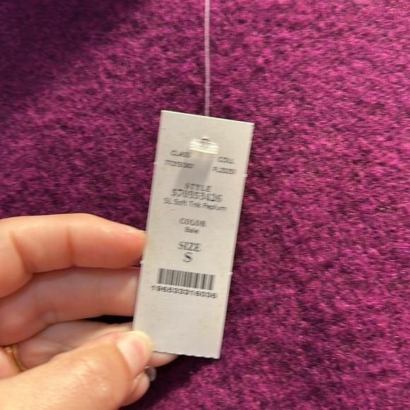 NWT! White House Black Market Purple Super Soft Mock Neck Peplum Sweater Tank S - Picture 4 of 7